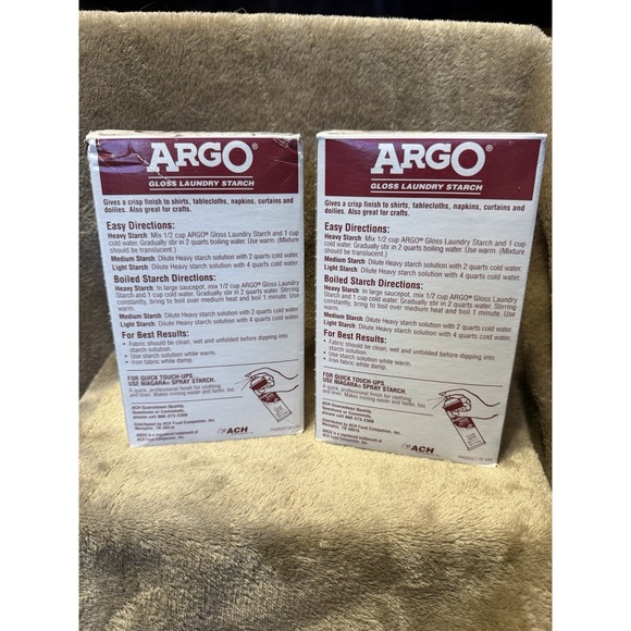 (2) ARGO Gloss Laundry Starch Crisp Finish ~Sealed Discontinued~16oz *READ* - Picture 3 of 5